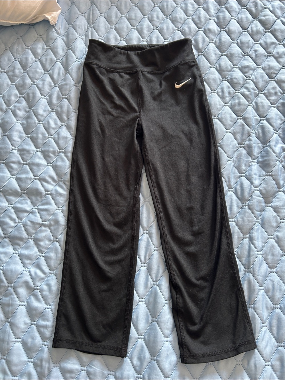 Nike Kids Black Leggings with White Swoosh